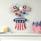 Glitzhome® 30.25" Wood & Metal Patriotic Flags Yard Stake